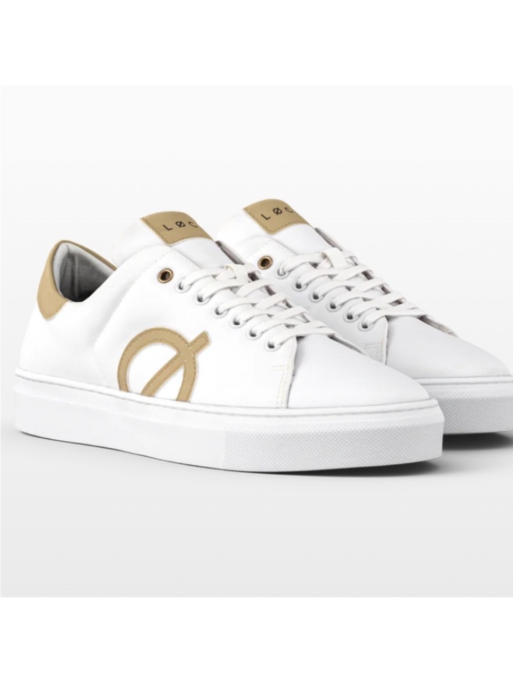 LOCI Origin Nine Vegan Sneakers Womens 9 White Tan Low Top Recycled Walking Shoe